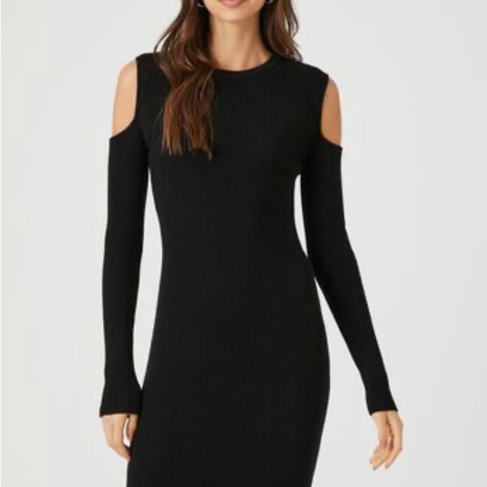 Open sweater midi sweater dress